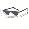 2Pcs Mosaic Sunglasses Cool Party Vintage Shades Eyewear For Men Pixelated Sunglasses Funny Women Glasses