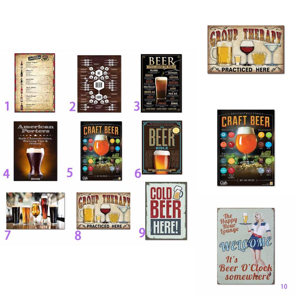 Timeless Cafe Bar Pub Beer Vintage Art For Stylish Living Room Decoration