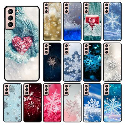 Nowe etui na telefon z płatkami śniegu na Boże Narodzenie do Samsung Galaxy S22 S20 Ultra S20 S22 Plus S21 S10 S9 S8 Plus S10E S20 FE Funda Capa