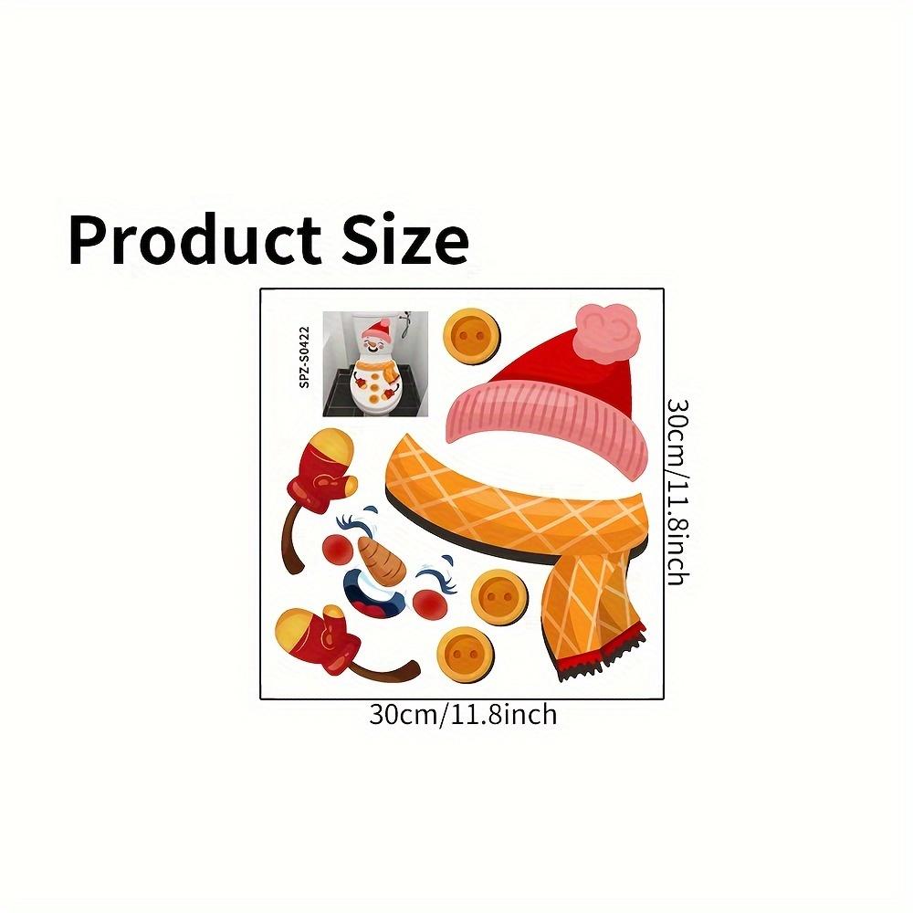 

Christmas Christmas Snowman Toilet Lid Decal Waterproof WC Removable Self-Adhesive Decor Household Stickers As Picture