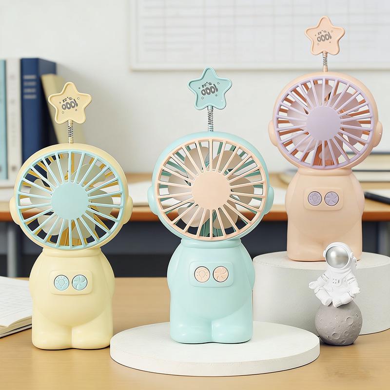 Portable Rechargeable Mini Fan with Three Speeds - Cartoon Design for Kids