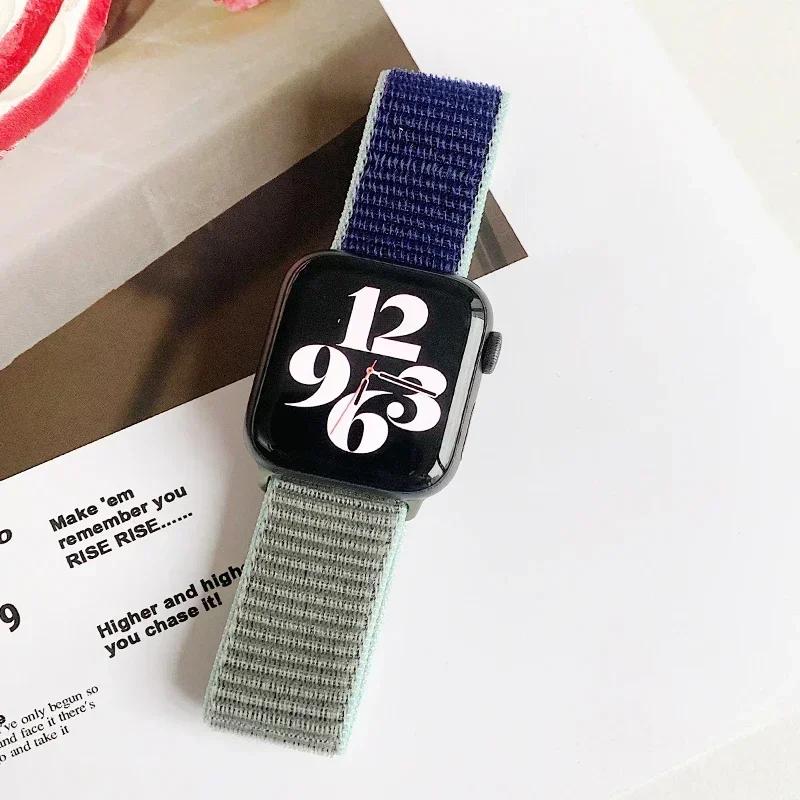 Nylon Band for Apple Watch Strap 49mm 45 41mm 44mm 40mm 42mm 38mm Adjustable Elastic Bracelet iWatch Ultra Series 9 3 4 5 SE 678