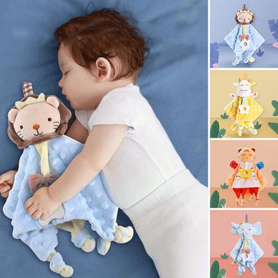 Baby Plush Toys Towel Appease Doll Teether Cartoon Bunny Bear Elephant Soft Blanket Stuffed Sleep Toy Soothe Toddler Baby Toys