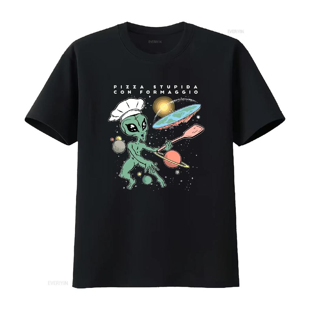 Alien flat Earth t shirt unisex lovers gift for girls and boys vintage Washed homme Casual Top For Everyday Wear