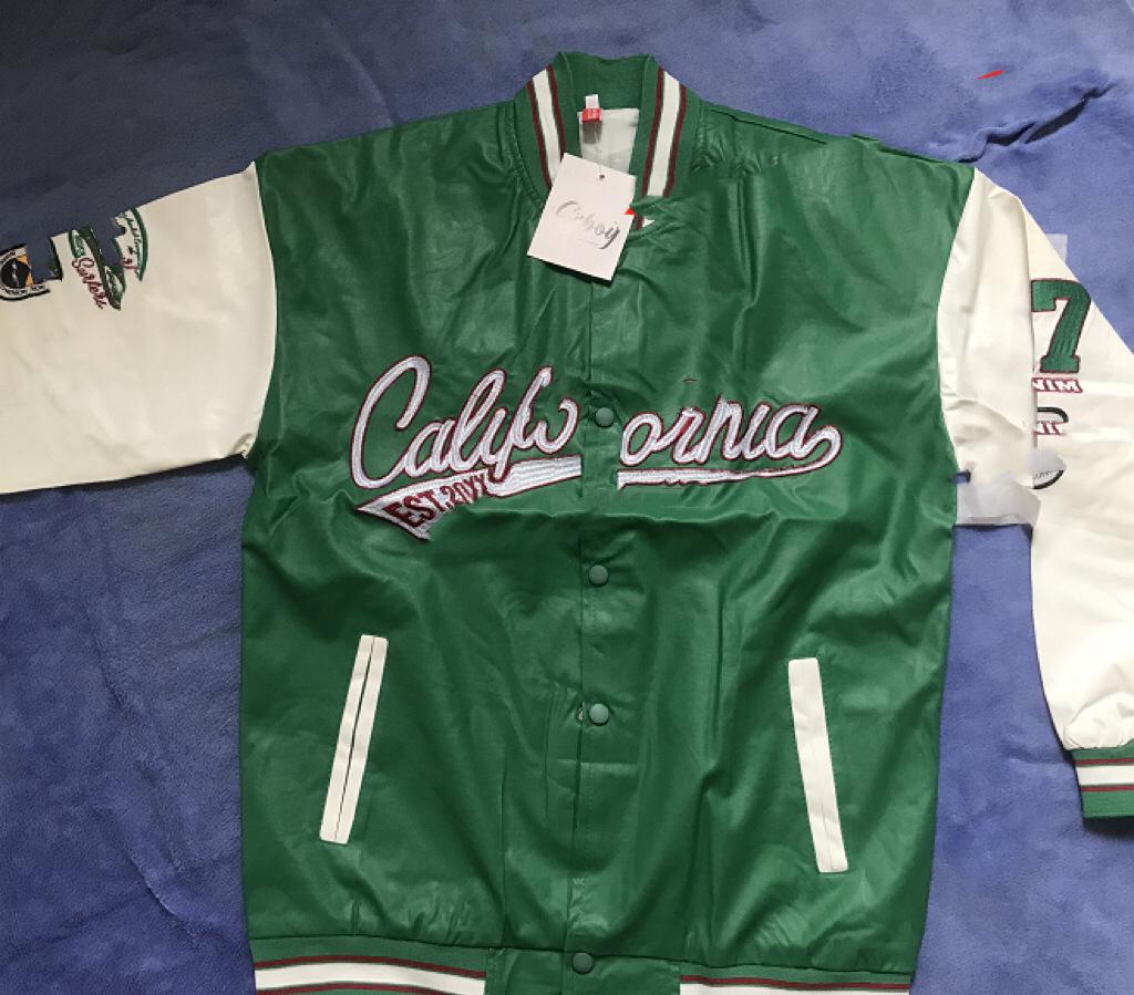 Chaqueta de Béisbol de Cuero PU y Algodón para Hombre, Tendencia Americana - Abrigo de Piloto de Invierno para Parejas, Acolchada Casual.