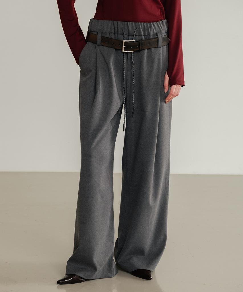 SSIN AND LEE (W) Low Loop Banding Slacks Gray