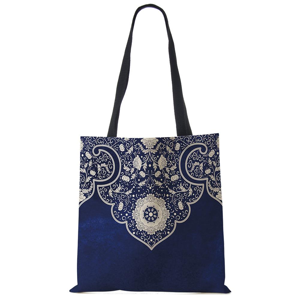 

Винтажный принт, повседневная сумка на плечо, цветы и листья, женская многоразовая сумка для покупок, большая вместительная парусиновая дорожная пляжная сумка-тоут
