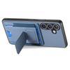 For Samsung Galaxy S25+ Case with Card Holder Kickstand Fiber Pattern Leather Back Cover