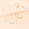 Cold Wind Same 8-character Necklace Bracelet Earrings Combination Set, Fashion Temperament Design Sense Rhinestone Jewelry