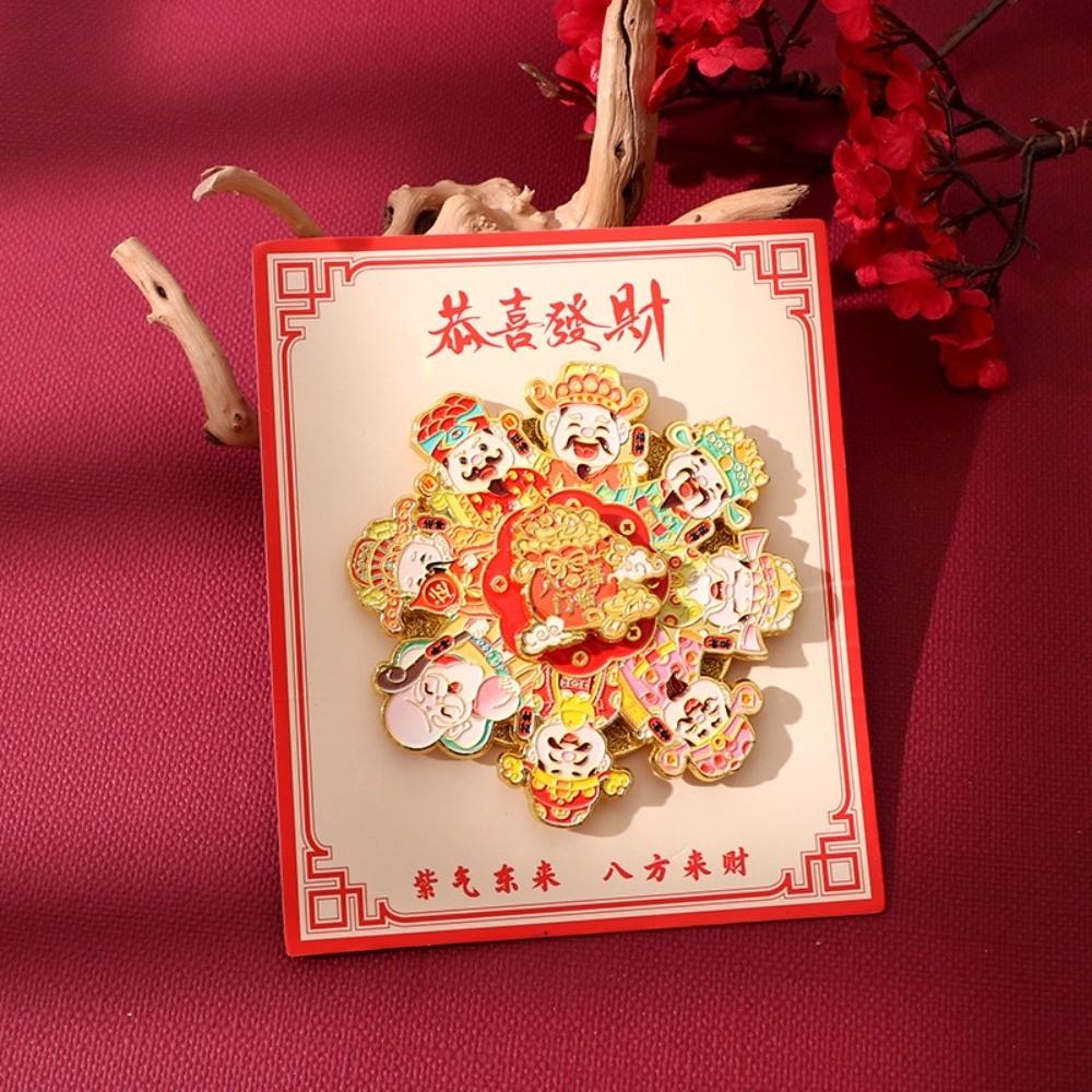 Cartoon New Year Magnetic Sticker God of Wealth Chinese Refrigerator Sticker  Celebration Party