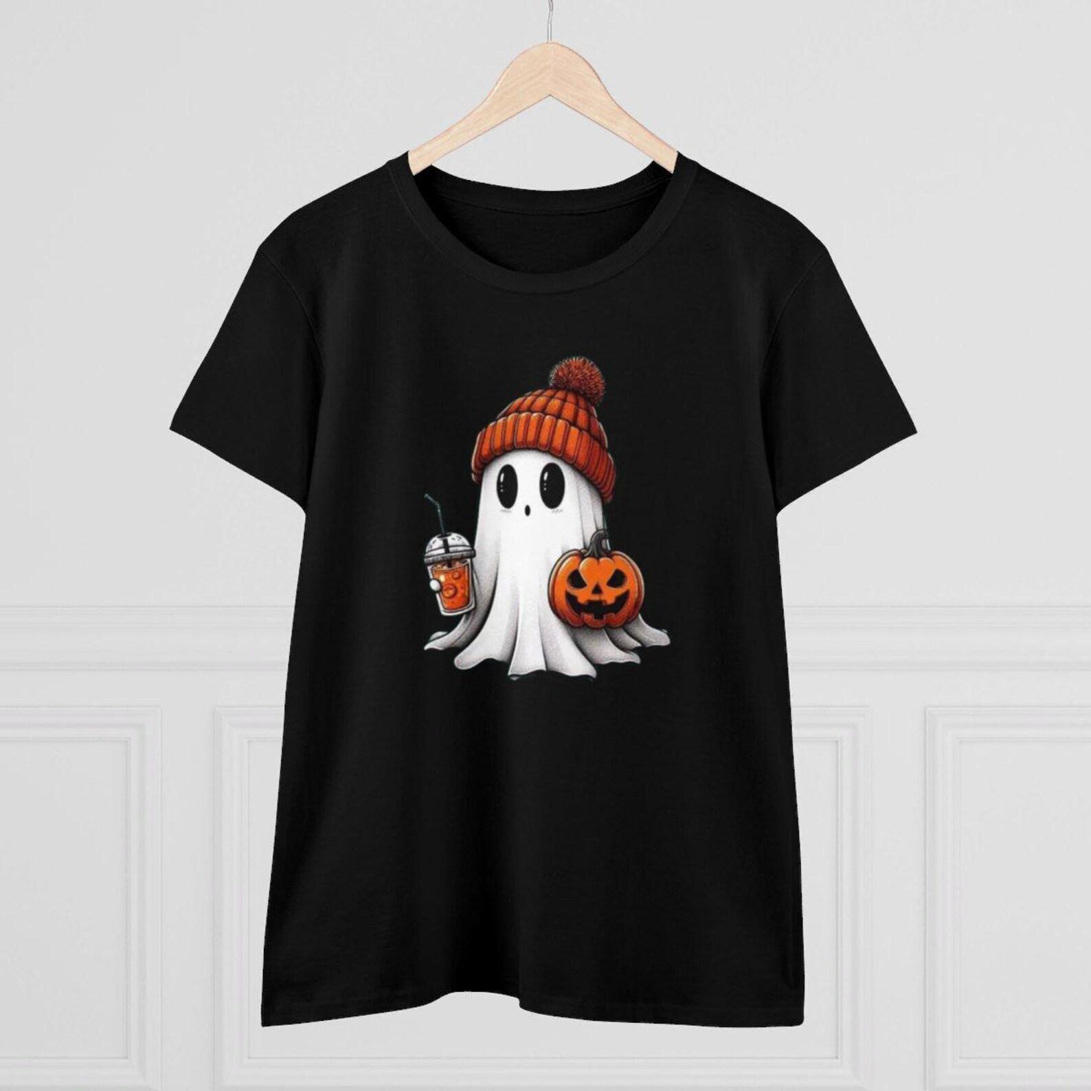 Halloween Ghost Shirt, Cute Halloween Shirt, Halloween Women s Shirt, Spooky Season Shirt, Trick or Treat Shirt, Pumpkin 2XL