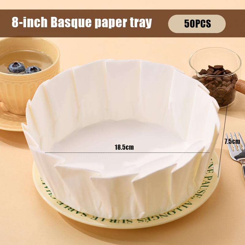 50Pcs Foldless Cupcake Liners 4 6 8-inch Baking Cups Oilproof Paper Wrap for Wedding Party Muffin Cake Mold