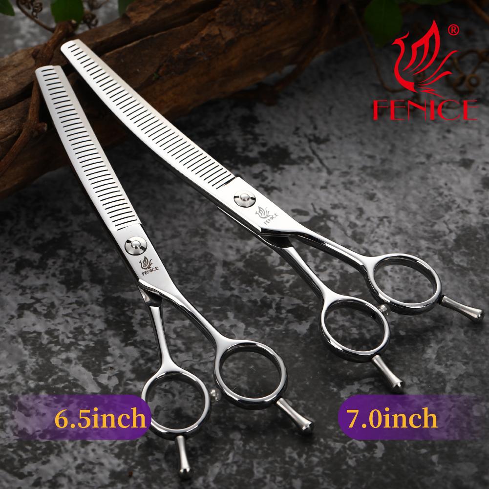 Fenice Pet Curved Thinning Scissors Dog Grooming Scissors Professional Thinning Shears 7 Inch