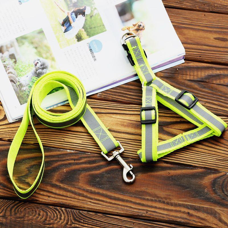 

Reflective Pet Hand Holding Rope Chest Strap Dog Leash Night Dog Traction Belt Dog Leash Shuangyu Pet Supplies . S [1.5] 1*120cm Green