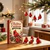 Advent Calendar for Kids Red Bird Calendar, 24-Day Christmas Countdown Set with Acrylic Ornament Collection Ornaments, 2D Tree Hanging Decor,