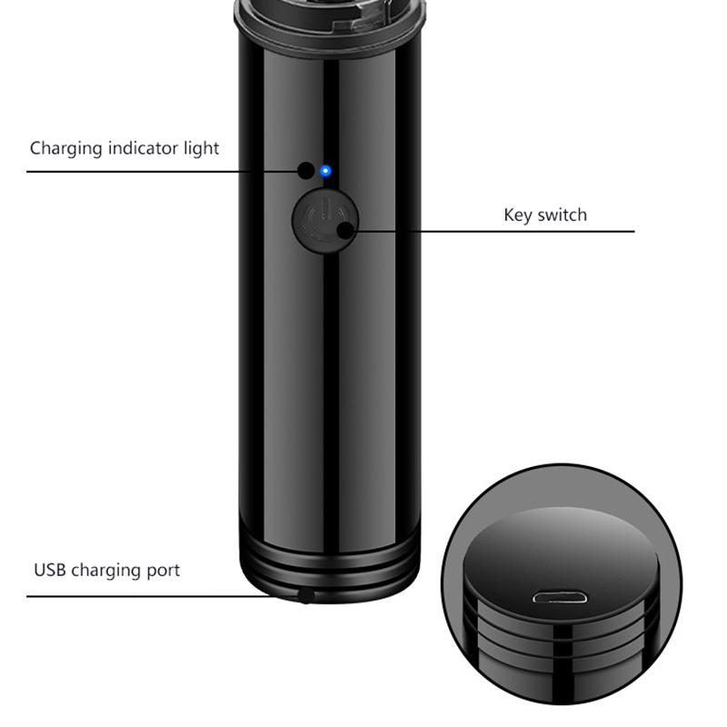 Mini přenosný elektrický holicí strojek s automatickým ovládáním, nabíjení přes USB, pro obočí, horní a dolní rty, tváře, bradu a krk