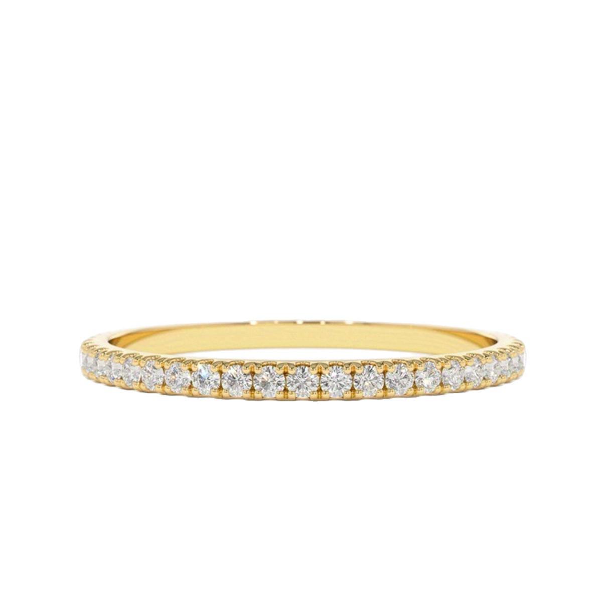 Fashionable Zircon Diamond Single Row Index Finger Ring - European American Style Size 10 золотой