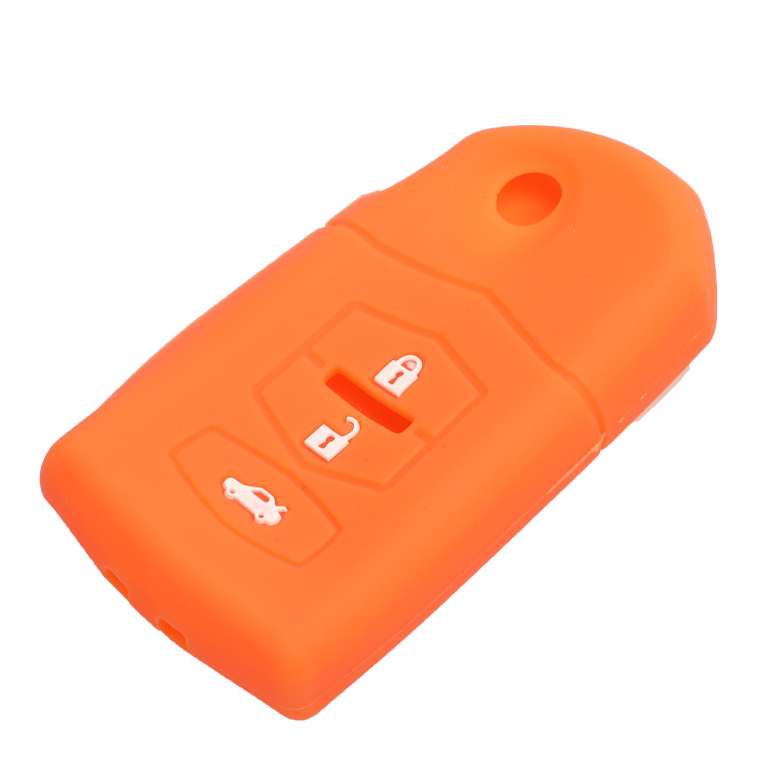 

jingyuqin 3 кнопки дистанционного силиконовый чехол для автомобильного ключа чехол для Mazda 2 3 5 6 8 Atenza CX5 CX-7 CX-9 MX-5 RX брелоки складной ключ оранжевый