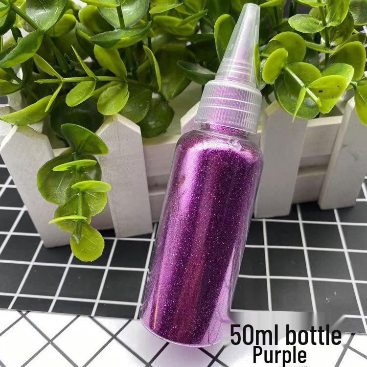 50ml Gold Glitter Powder with Flakes for Children's DIY Projects - Bright, Shiny Powder for Painting and Cross Stitch