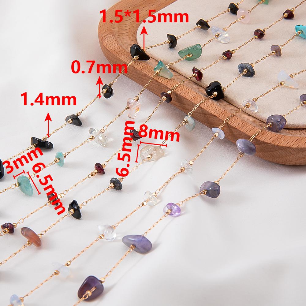 2Meters 1Meter Black Irregular Gravel Stone Necklace Chain Imitatied Pearl Copper Chains DIY Boho Necklace Jewelry Making Supply