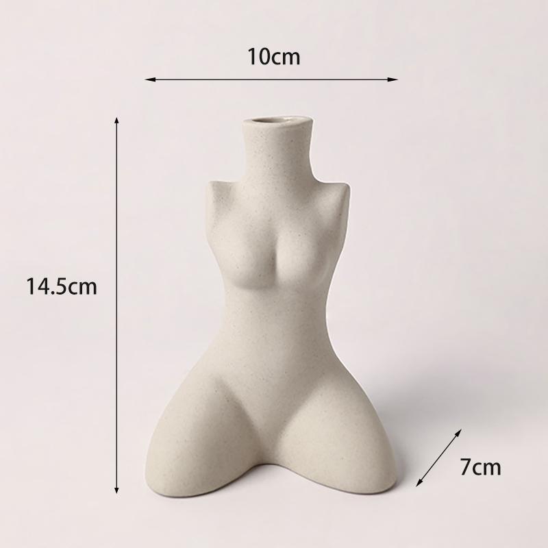Human Body Styling Art Vase  Silent Wind Ceramic Vase  Sculpture White Primitive Embryo Floral Organ Ins Hotels Home Decorate