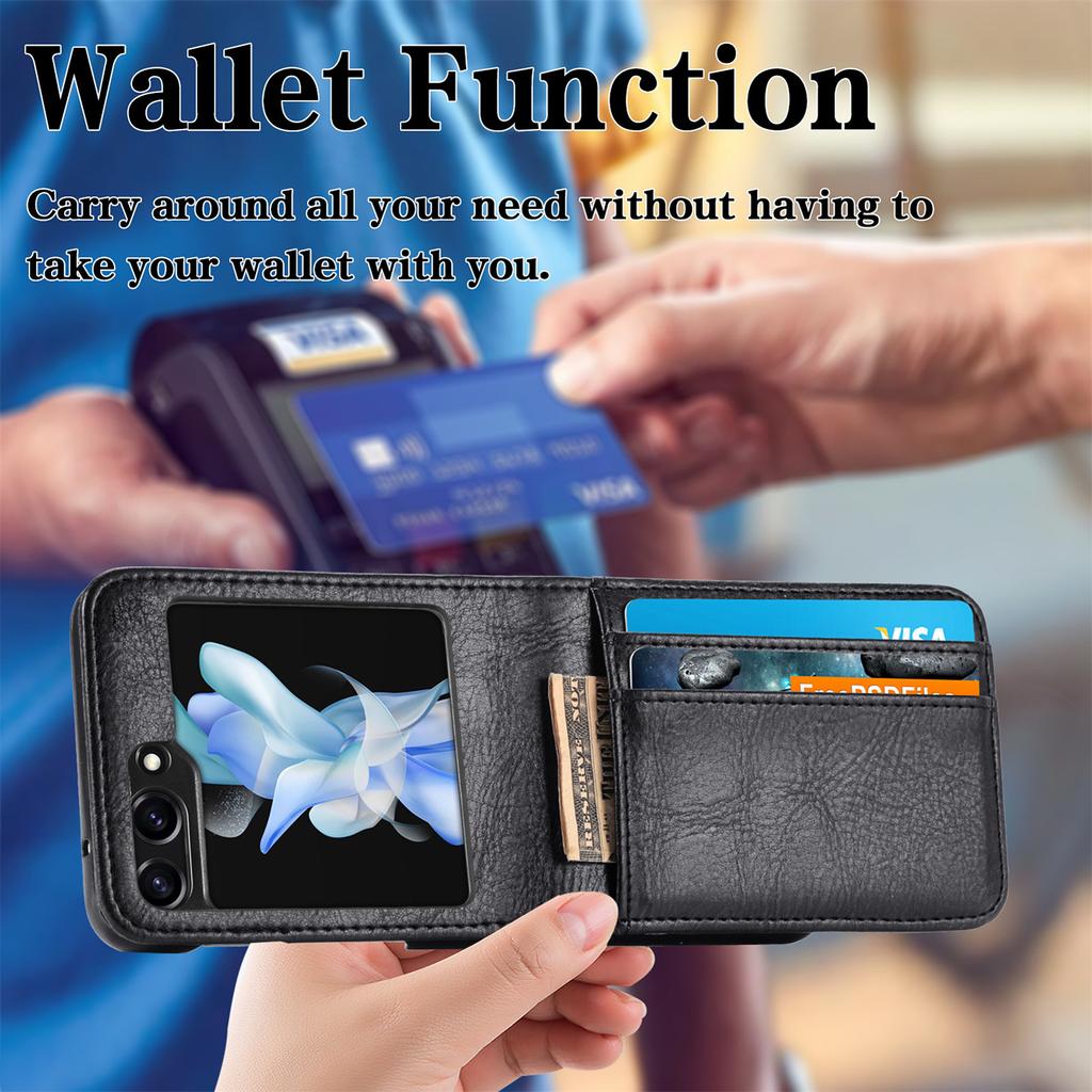 Wallet Function Case for Samsung Galaxy Z Flip7 Flip5 5G Flip6 Flip 5 7 6 Flip4 Flip3 Flip2 Flip 4 3 2 1 Card Holder Leather Bag