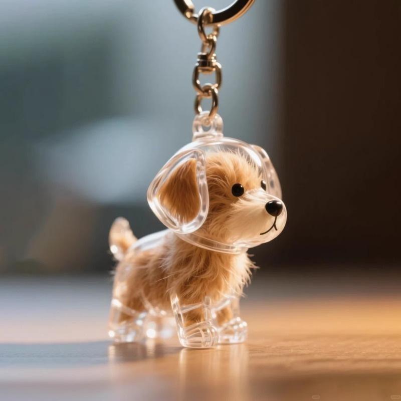1pc 3D Cat Hair Dog Hair Transparent Storage Box - Keychain Backpack Pendant Pet Cat Kitten Shaped Commemorative Charm Hairball Container