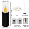 Tall Freestanding Fireplace Indoor Outdoor Metal Smokeless Fire Pit With Tempered Glass for Garden Patio