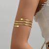 Minimalist Gold Color Spiral Upper Arm Cuff Bracelet for Women Boho Line Geometric Upper Cuff Bracelet Beach Festival Jewelry
