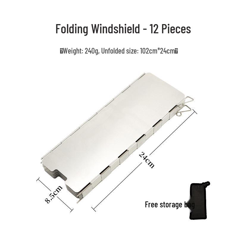 Ultra-light Aluminum Alloy Camping Stove Windscreen - Windproof, Folding with Pins, Available in 8, 10, 12 Pieces