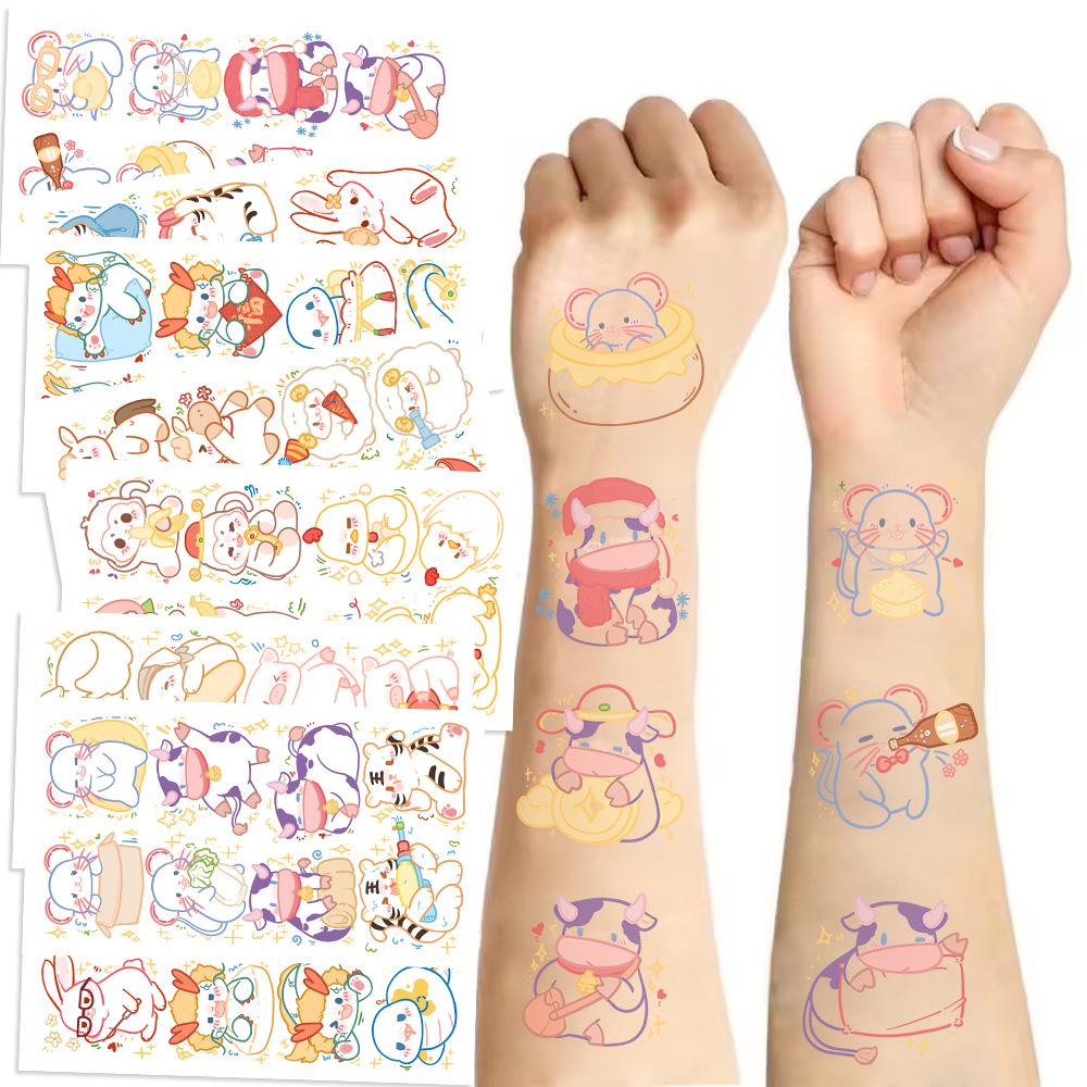 

Новые красочные тату-наклейки со знаками зодиака, водостойкие, для вечеринок, в подарок, забавные наклейки на лицо Zodiac series (10 sheets/pack)