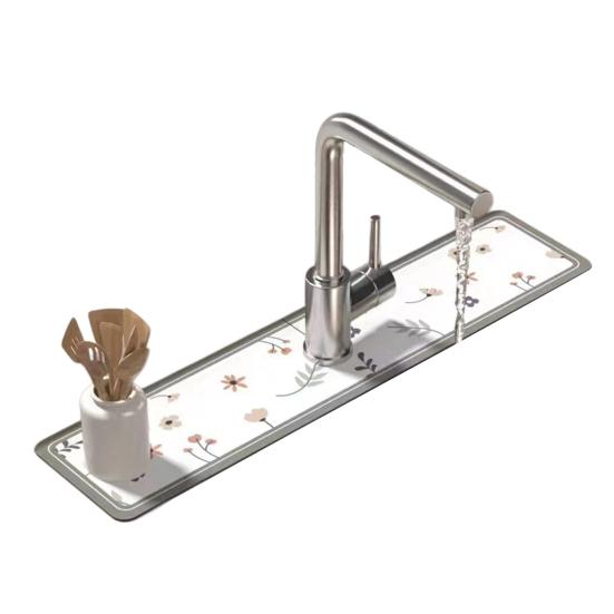 Kitchen Sink Drain Mat Super Absorbent Faucet Splash-Proof Table Mat Waterproof Foldable Bathroom Countertop Mat