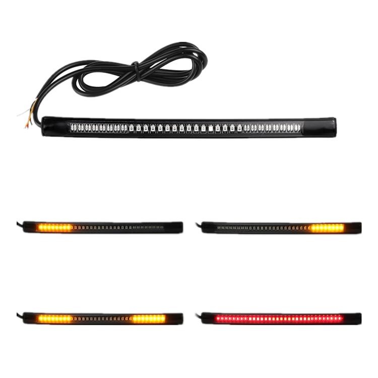 Universal Led Safety Light Strip Tail Brake Stop Turn Signal 32LED 8 Flexible Led Light Bar Motorcycle Lighting System
