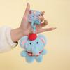 Adorable Elephant Apple Plush Keychain With Soft Fur Bag Ornament Gift Doll