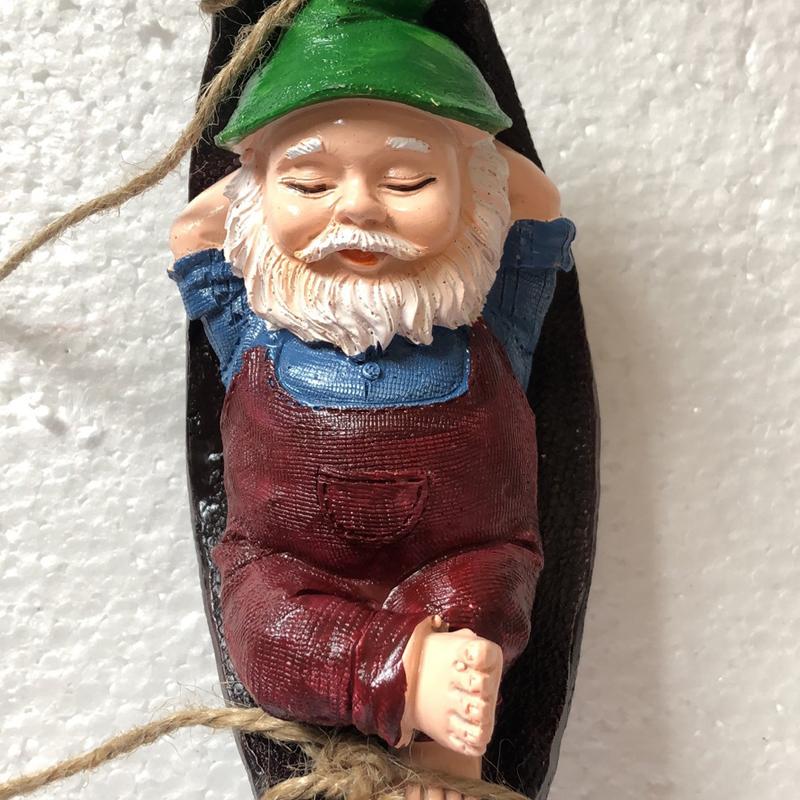 Ornament de hamac balansoar pitic Meșteșuguri de personaj din rășină Ornament de grădină în aer liber