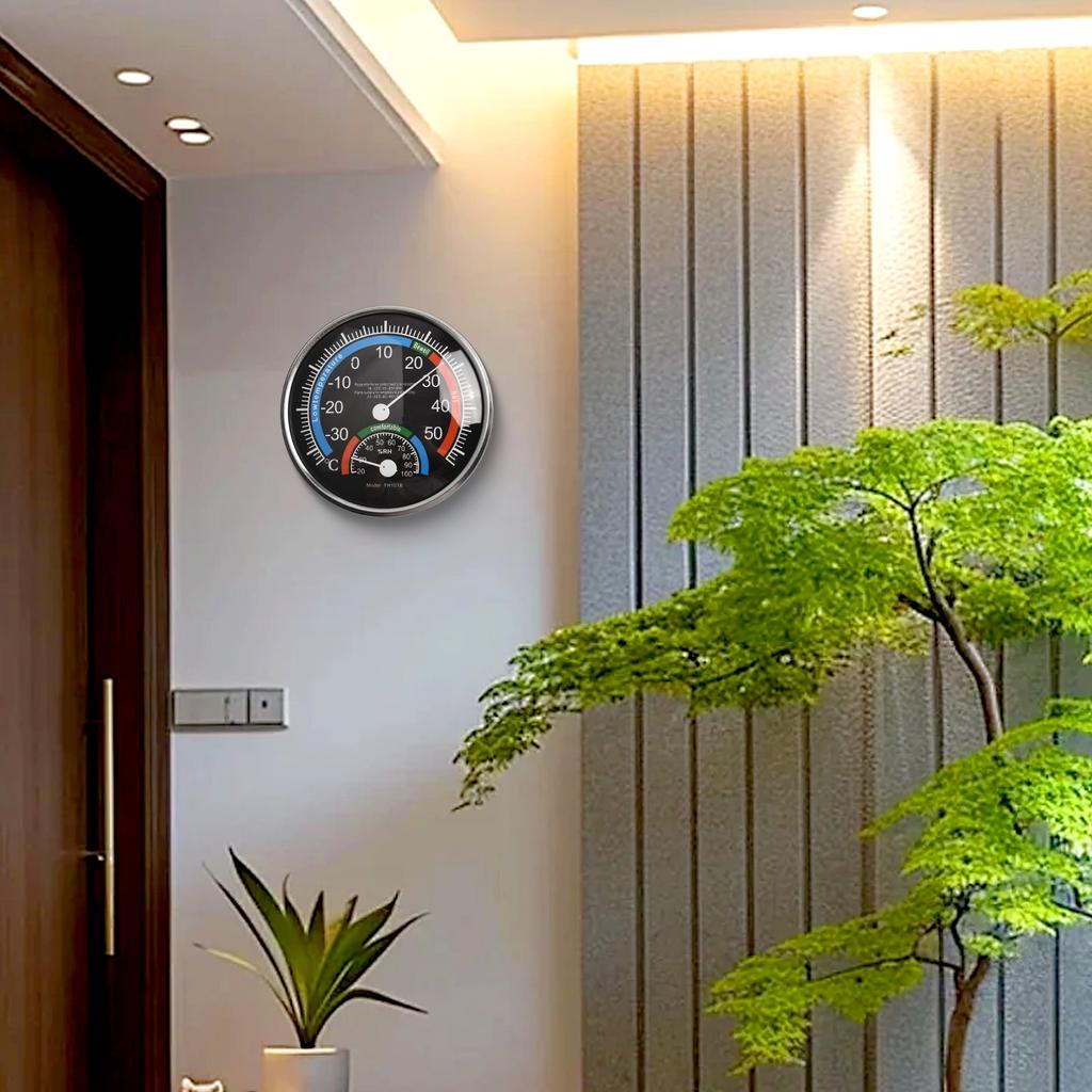 Hygrometer Thermo Control Inside Garden Hotel Lobby Thermometer Workshop Analogue Humidity Black Classroom Climate Laboratory