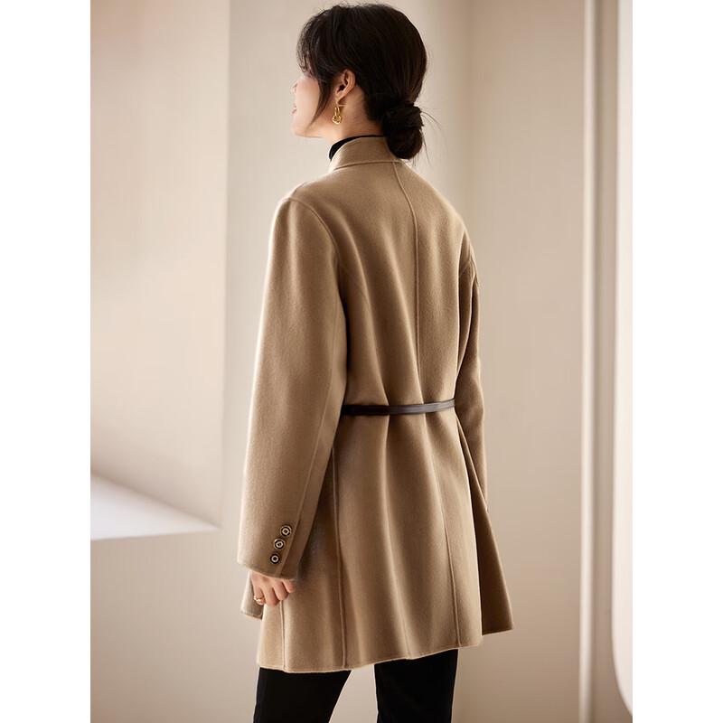 Women's Elegant Double-Sided Wool Belted Coat