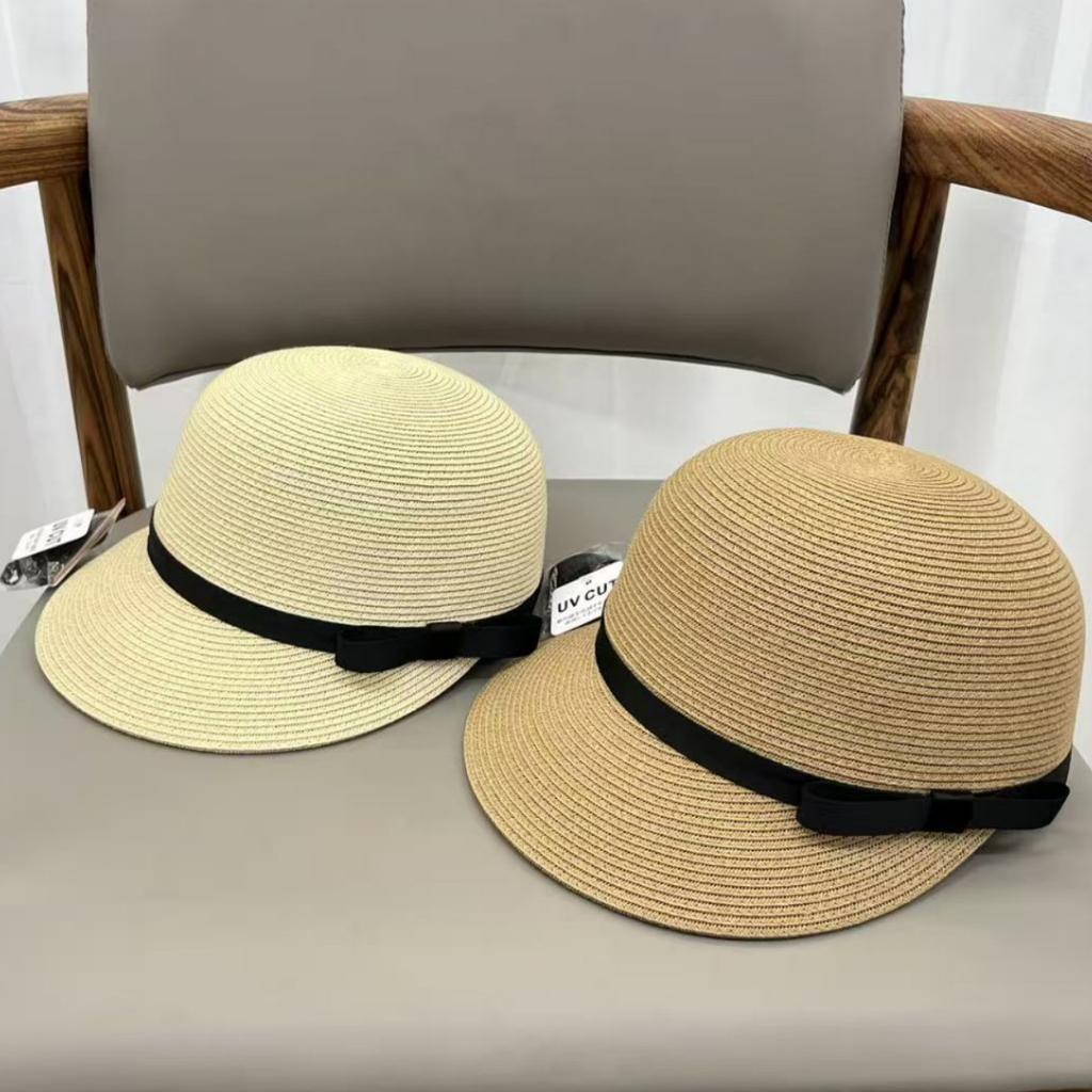 Export quality fine straw daily order simple face small equestrian hat women's summer sunscreen versatile sunshade cap