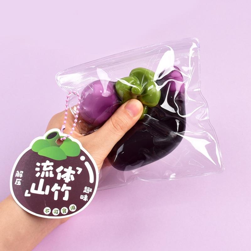 Simulated Mangosteen Squeeze Toy Slow Rising Anxiety Stress Relief Fruit Fidget Toy New Stress Ball Toy Birthday Holiday Gift