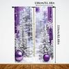 2pcs Purple Snowflake Snowy Christmas Tree Curtains   Light Blocking Polyester Rod Pocket for Holiday Home Decor