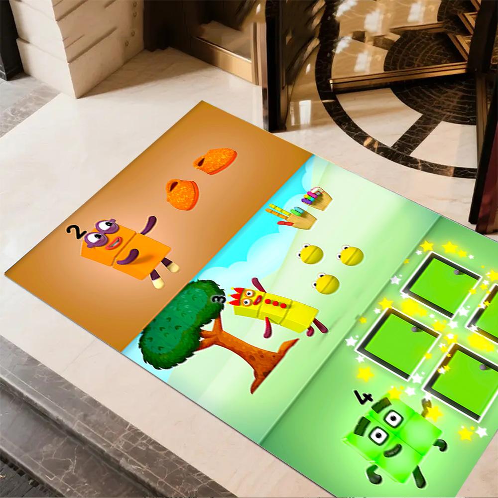 Tappeto Avventura Blocchi Numerici Adatto per Camere dei Bambini Arredare stanza Soggiorni Studio Tappeto Antiscivolo Ufficio Decorazione Casa