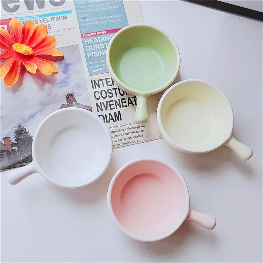 4pcs Seasoning Plates, Ceramic Mini Plates with Handles, Creative Small Milk Cups, Coffee and Sugar Small Plates