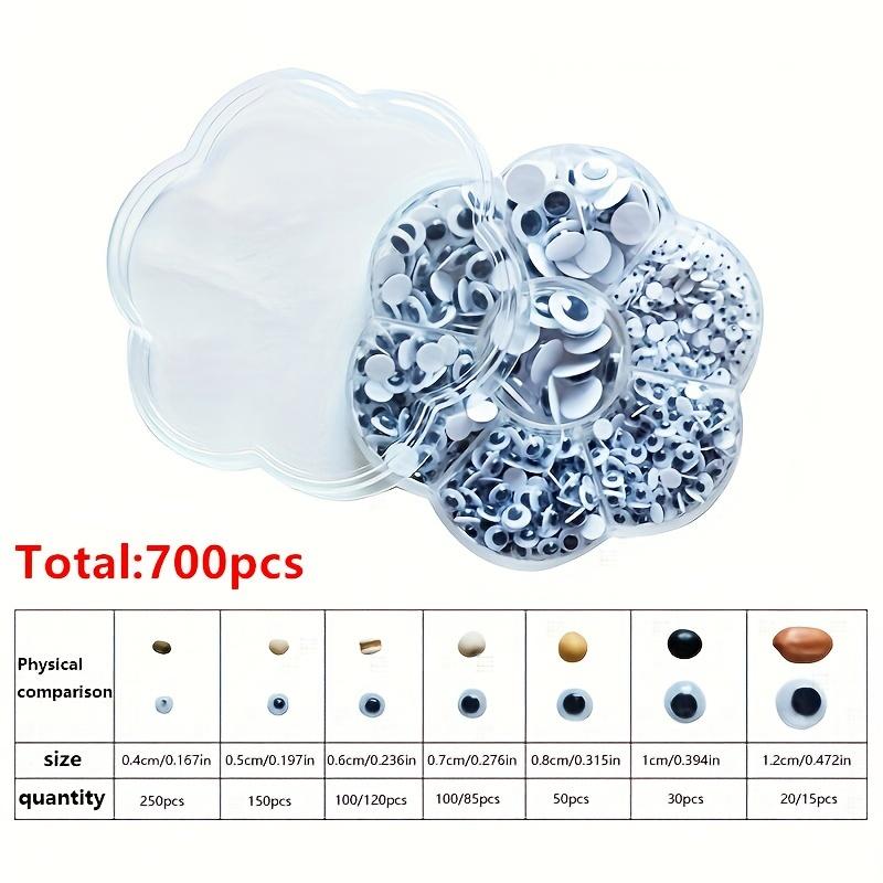 

700 шт. смешанные круглые пластиковые черные самоклеящиеся наклейка-глаза для скрапбукинга своими руками 700 pcs set