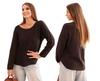 Brown Women' Viscose Sweater with Long Sleeves and a Round Neckline