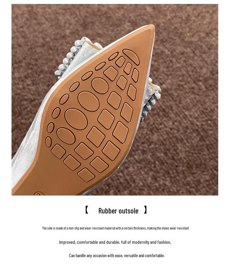 Champagne Rhinestone Floral Wedding Shoes - Women's Autumn Collection with Inner Height Increase