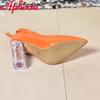 Fashion Aphixta 3.94inch Transparent Chunky Heels Women Pumps Orange Pimp Buckle Ankle Strap Shoes Leisure Patent Leather Plus Size 50