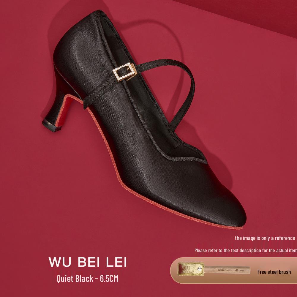 Scarpe Professionali da Ballo per Donna con Tacco Medio-Alto e Suola Morbida per Tango & Valzer