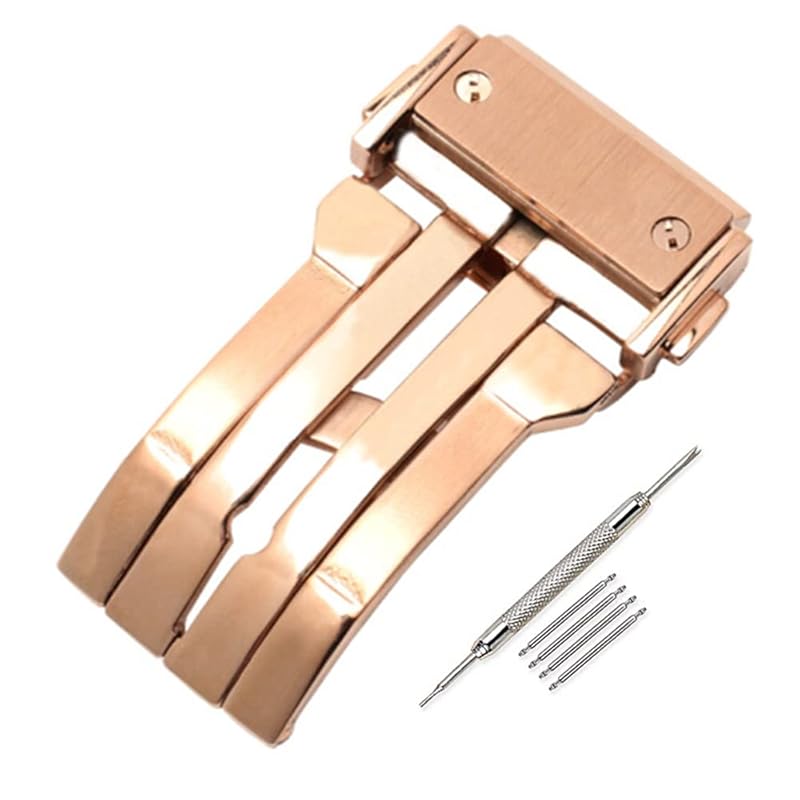 

[Nywing] buckle buckle 22mm 24mm Hublot D buckle steel Watch band push type D buckle Compatible with leather watch straps silver gold rose gold