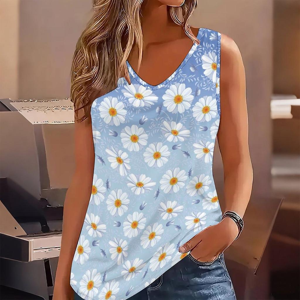 3D Retro Flower Printed Tank Tops for Women Workout Yoga Gym Printed Summer Sport Shirts Plus Size Vests
