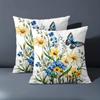 1 Pieces Floral Butterfly Print Decorative Throw Pillow Covers Polyester Pillowcase Sofa Decorative Cushion Cov Headboard Pillow